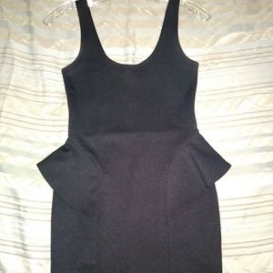 Black Peplum Body Con Dress